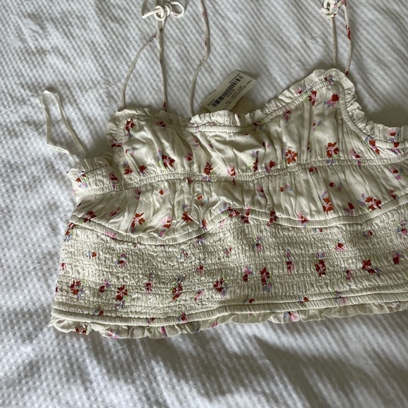 Free People Kaia Floral Smocked Tie Front Camisole - Picture 6 of 10